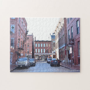 Old Port Portland ME Maine Cobblestone Street Jigsaw Puzzle