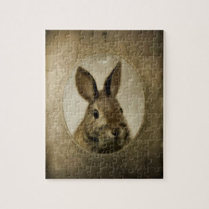 Old Portrait Of A Hare Jigsaw Puzzle