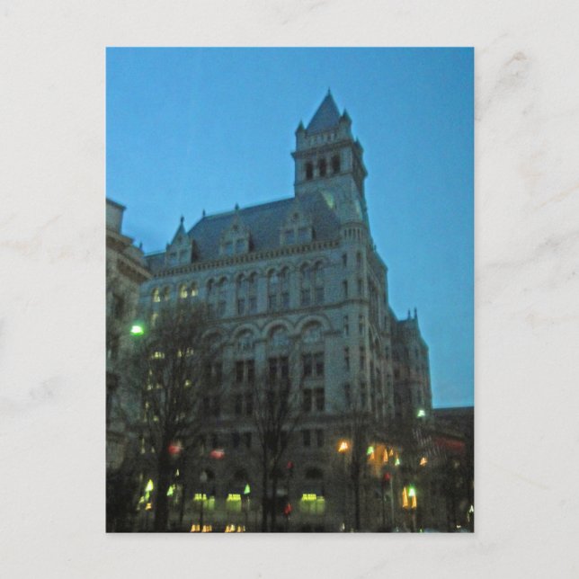 Old Post Office at Night Washington DC Postcard (Front)