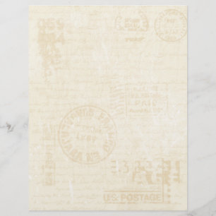 Old Postal Letters Stained Stationery Letterhead