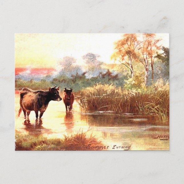 Old Postcard - A Summer Evening (Front)