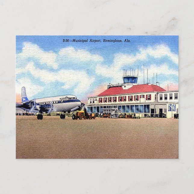 Old Postcard - Airport, Birmingham, Alabama (Front)