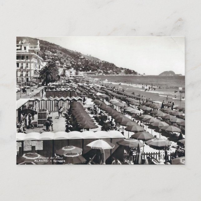Old Postcard - Alassio, Liguria, Italy (Front)