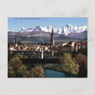 Old Postcard - Bern and the Alps, Switzerland