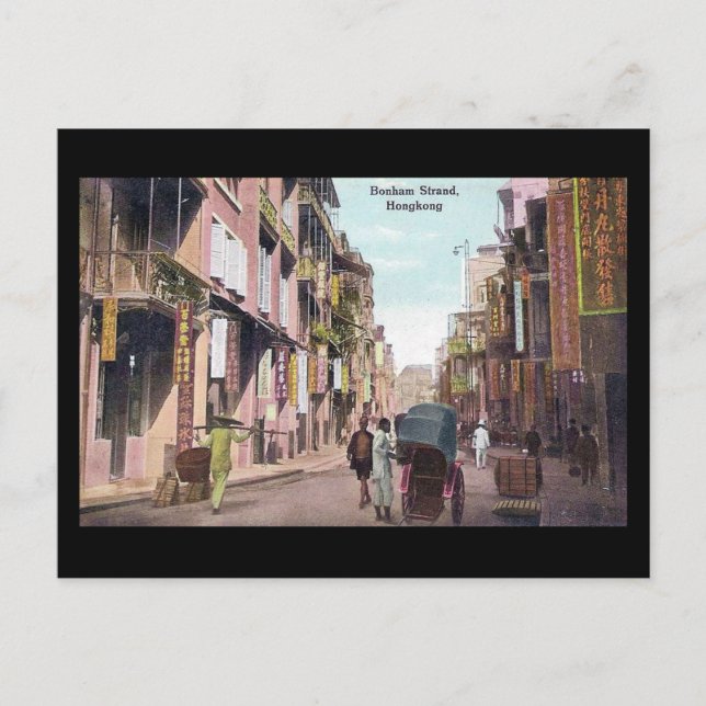 Old Postcard - Bonham Strand, Hong Kong (Front)