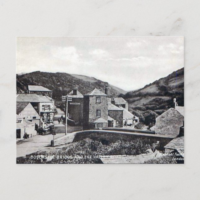 Old Postcard - Boscastle Bridge, Cornwall (Front)