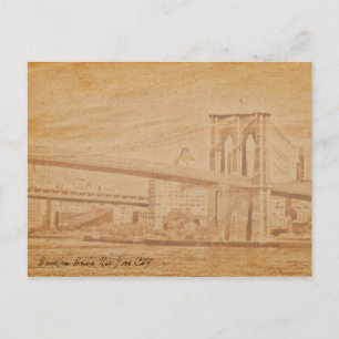 old postcard Brooklyn Bridge