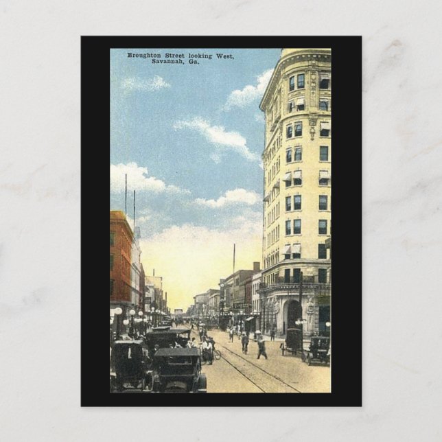 Old Postcard, Broughton St, Savannah, Georgia Postcard (Front)