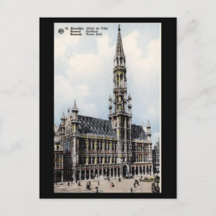Old Postcard - Brussels Town Hall