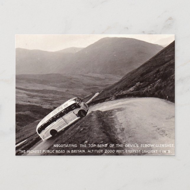 Old Postcard - Bus on the Devil's Elbow (Front)