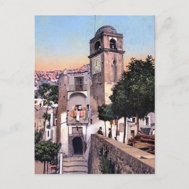 Old Postcard - Campanile, Capri, Italy (Front)