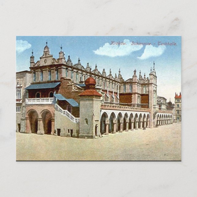 Old Postcard - Cloth Hall, Krakow, Poland (Front)