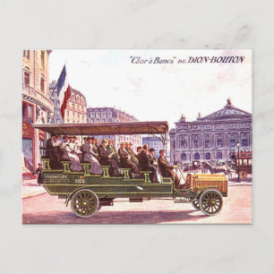 Old Postcard - Dion-Bouton Bus in Paris