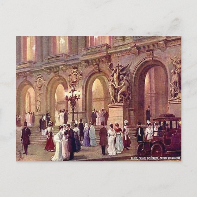 Old Postcard - Entrée principale de l'Opéra, Paris (Front)