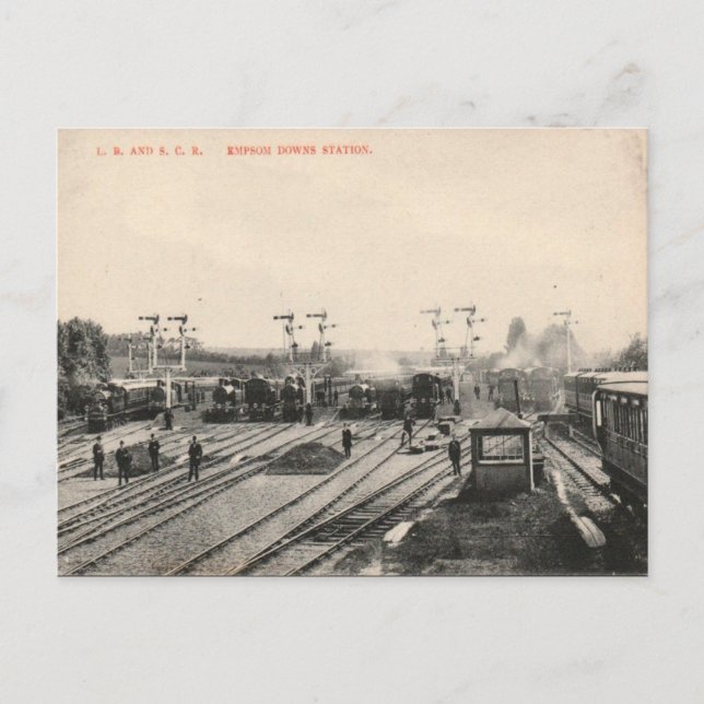 Old Postcard - Epsom Downs Station (Front)
