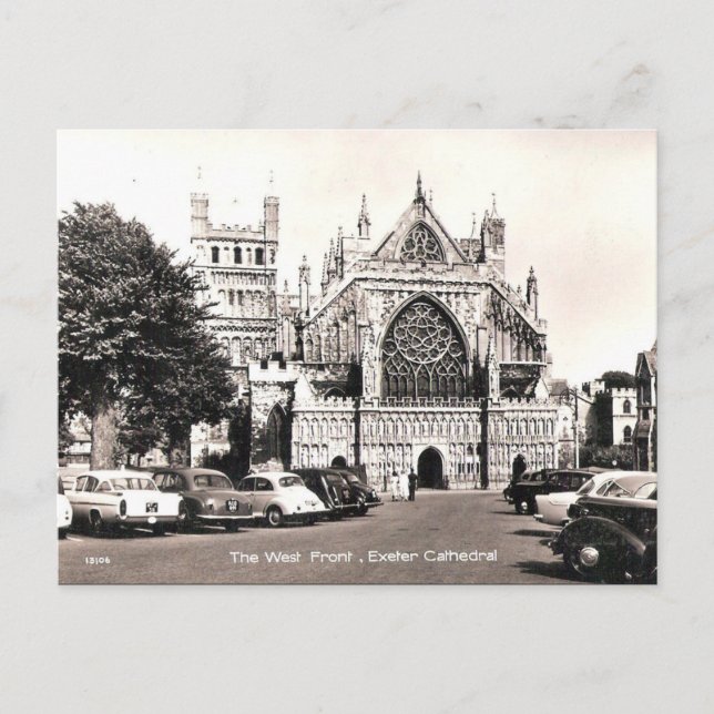 Old Postcard - Exeter Cathedral (Front)