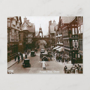 Old Postcard - Foregate Street, Chester, England