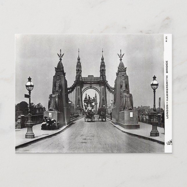 Old Postcard - Hammersmith Bridge, London (Front)