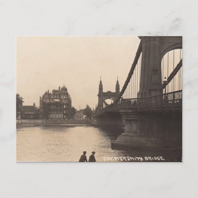 Old Postcard - Hammersmith Bridge, London (Front)