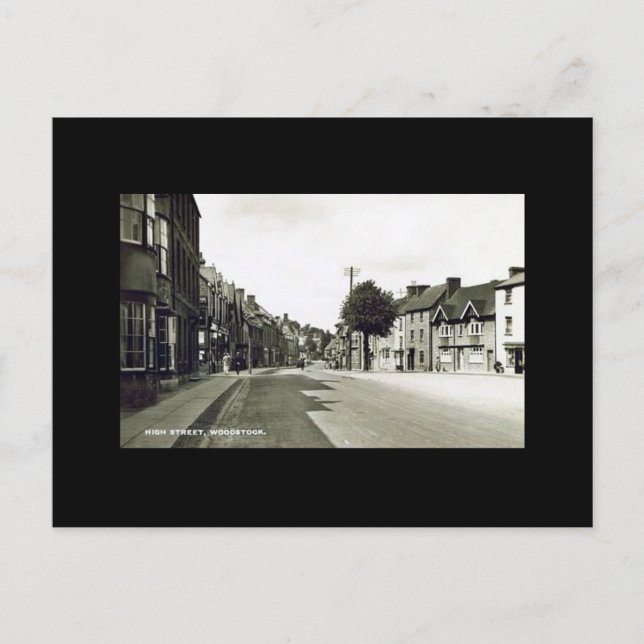 Old Postcard - High Street, Woodstock, Oxfordshire (Front)