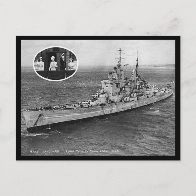 Old Postcard - HMS Vanguard (Front)
