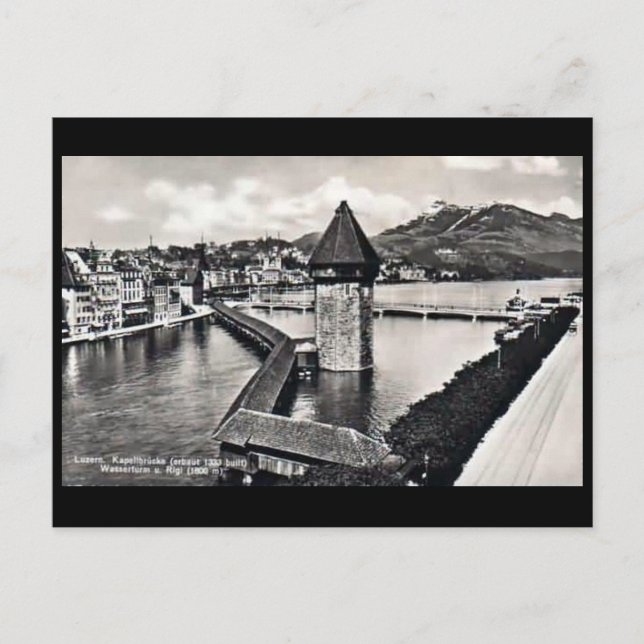 Old Postcard - Kapellbrucke, Lucerne, Switzerland (Front)