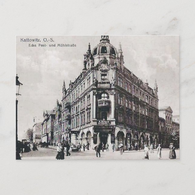 Old Postcard - Katowice, Poland (Front)