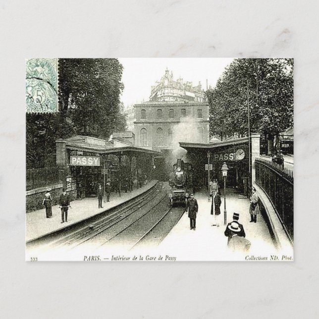 Old Postcard - La Gare de Passy, Paris (Front)