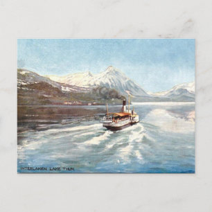 Old Postcard - Lake Thun, Interlaken, Switzerland