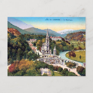 Old Postcard - Lourdes, La Basilique