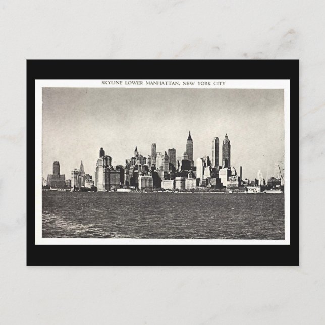 Old Postcard - Lower Manhattan Skyline (Front)