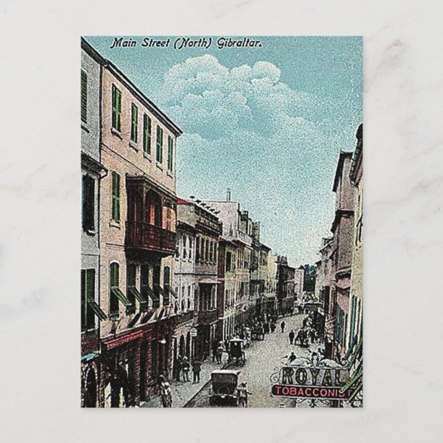 Old Postcard - Main Street North, Gibraltar (Front)