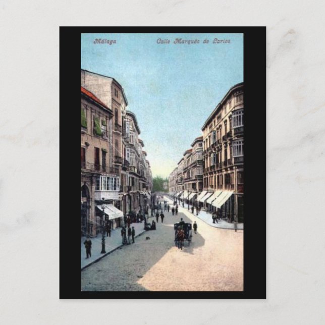 Old Postcard - Malaga, Spain. (Front)