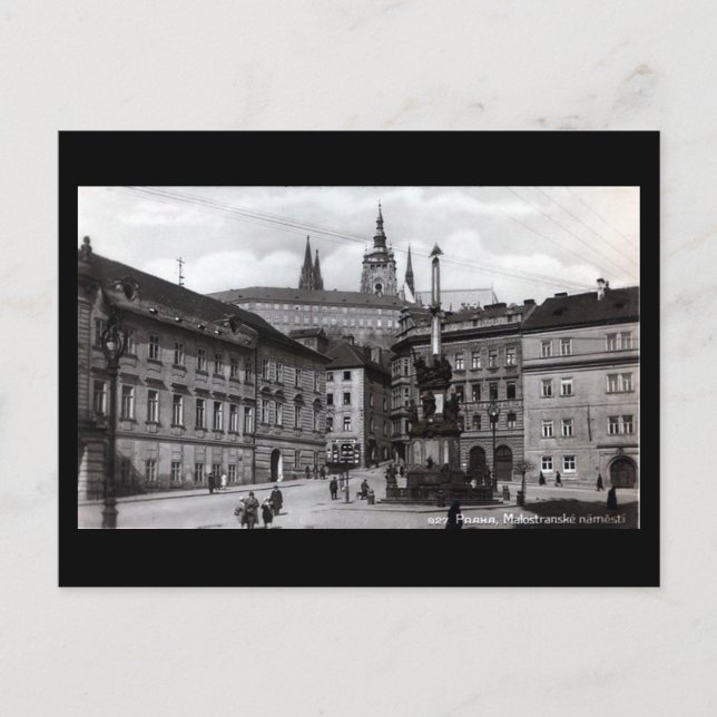 Old Postcard, Malostranske Square, Prague Postcard (Front)