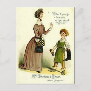 Old Postcard - "Martin Chuzzlewit" by Dickens