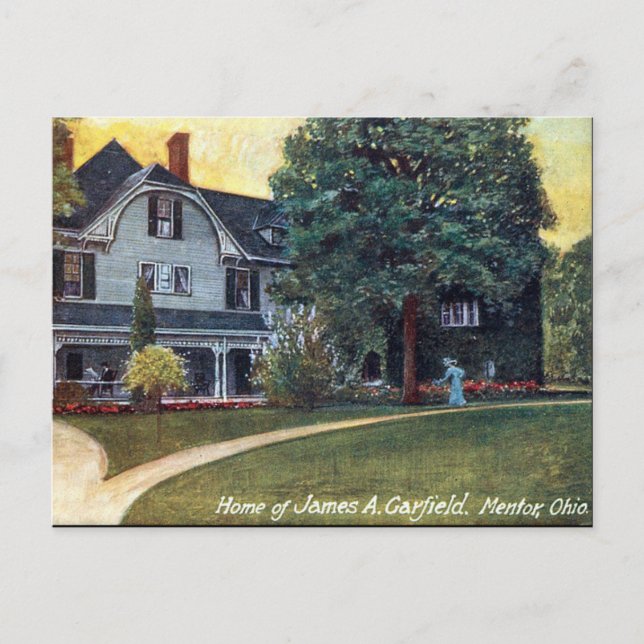 Old Postcard - Mentor Ohio, Garfield's House (Front)