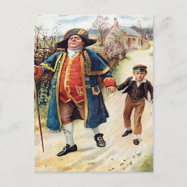 Old Postcard - Mr Bumble and Oliver (Front)