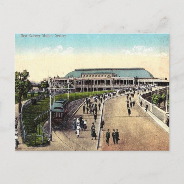 Old Postcard - New Railway Station, Sydney, NSW (Front)