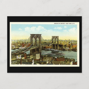 Old Postcard - New York City, Brooklyn Bridge