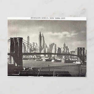 Old Postcard, New York City, Brooklyn Bridge Postc Postcard