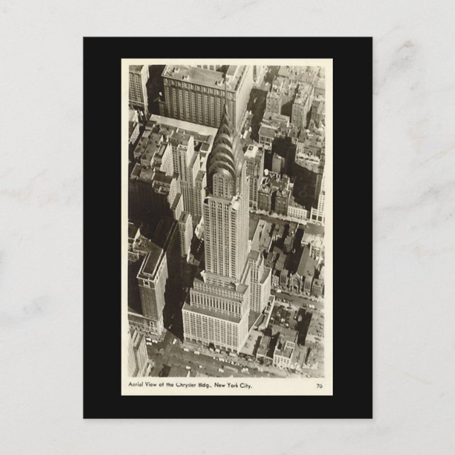 Old Postcard, New York City, Chrysler Building Postcard (Front)