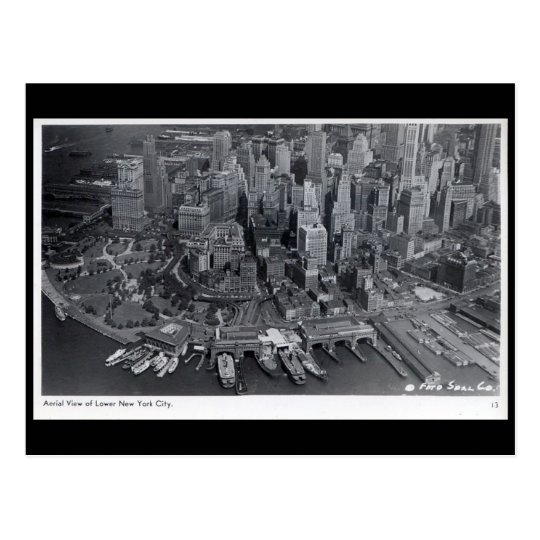 Old Postcard - New York City from the air
