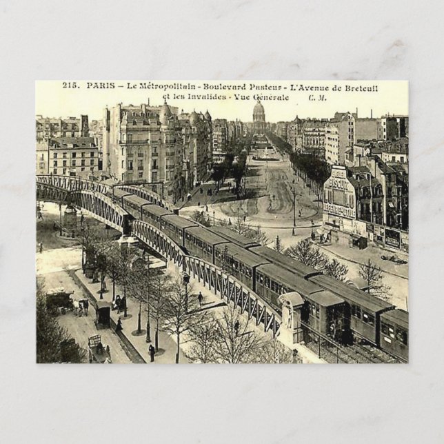 Old Postcard - Paris Metro (Front)