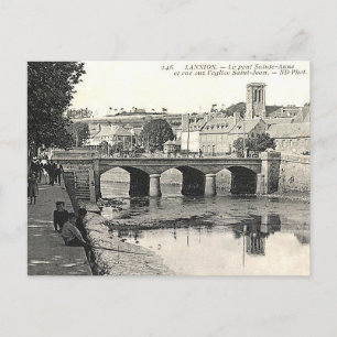 Old Postcard - Pont Sainte-Anne, Lannion, France
