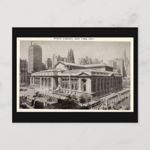 Old Postcard, Public Library, New York City Postcard