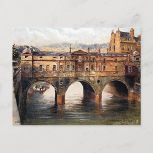 Old Postcard - Pulteney Bridge, Bath, Somerset