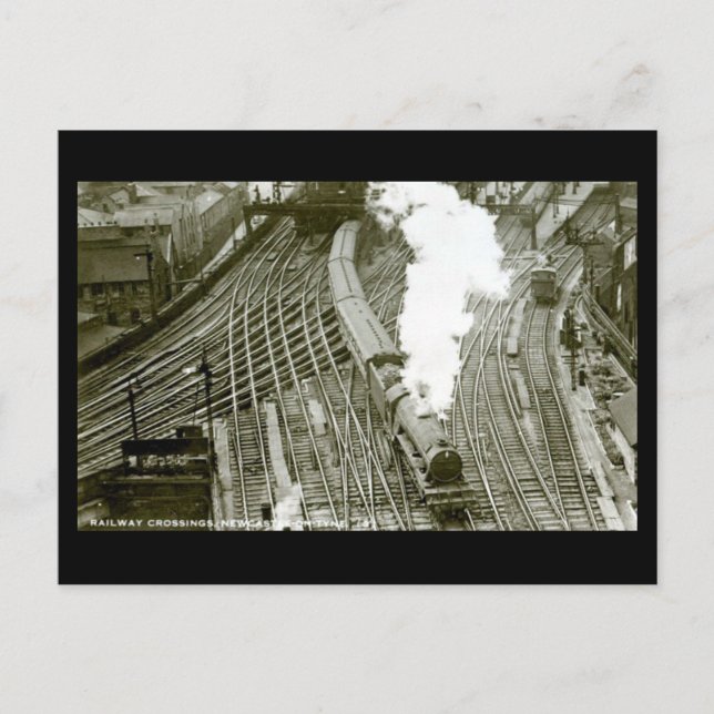 Old Postcard - Railway Crossing, Newcastle-on-Tyne (Front)