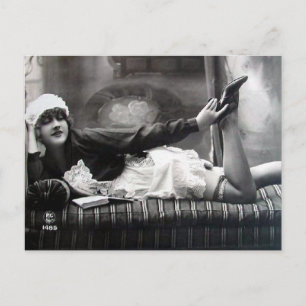 Old Postcard - Reclining Maid