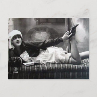 Old Postcard - Reclining Maid