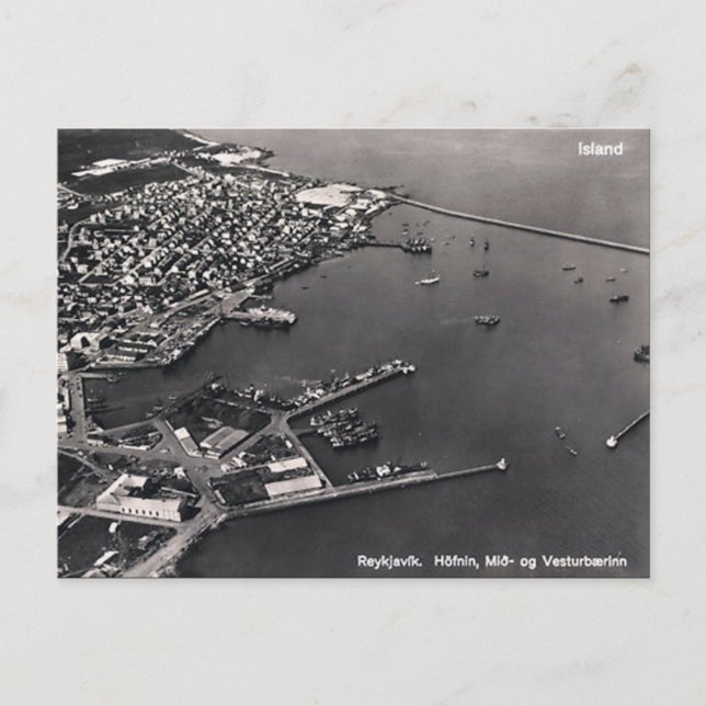 Old Postcard - Reykjavik, Iceland (Front)
